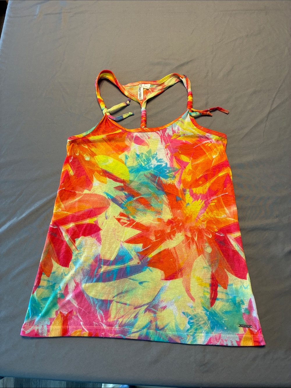 Hang Ten Multicolor Tropical Print Racerback Tank Top